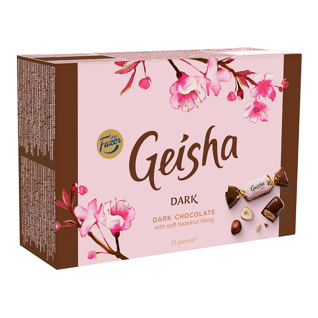 Geisha Dark chocolate with soft hazelnut filling 150 g - Fazer Store