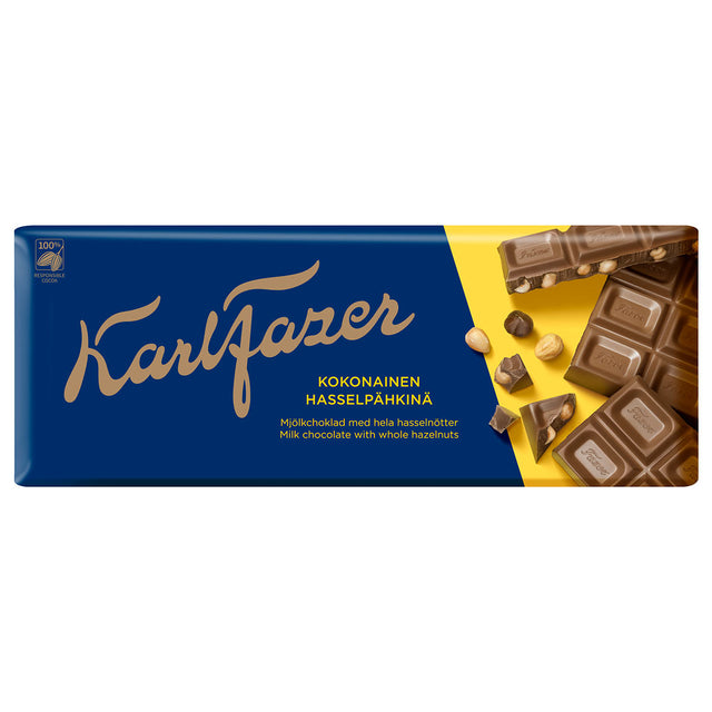 Karl Fazer Whole hazelnuts in milk chocolate 200 g - Fazer Store EN