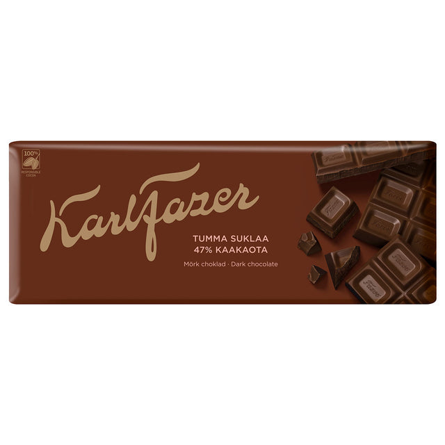 Karl Fazer 47 % Dark Chocolate 200 g - Fazer Store EN
