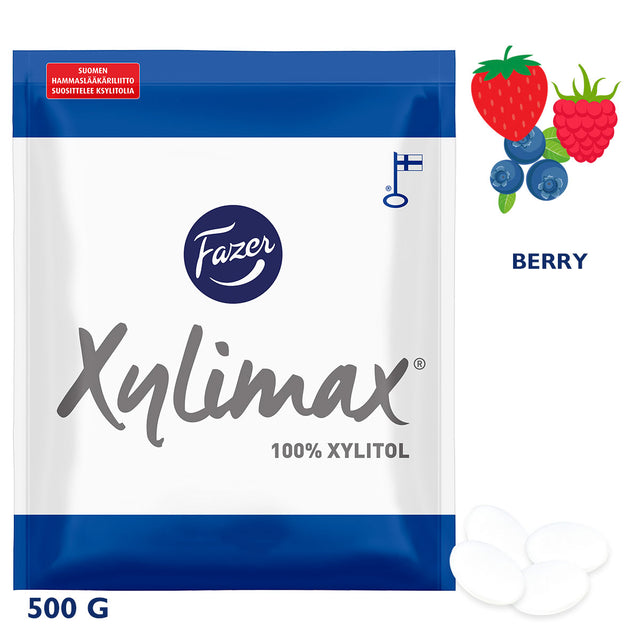 Xylimax Berries 95 % Full Xylitol Pastilles 500 g - Fazer Store