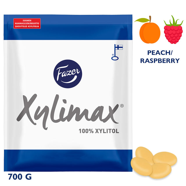 Xylimax Peach & Raspberry Full Xylitol Pastilles 700 g - Fazer Store