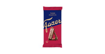 Karl Fazer Thins milk chocolate with cranberry and oat puffs 95g