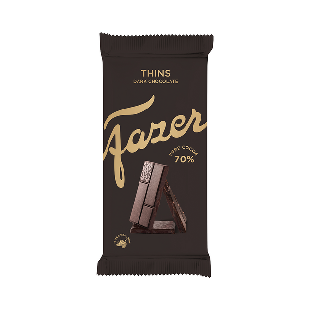 Karl Fazer Thins 70% dark chocolate 95g - Fazer Store