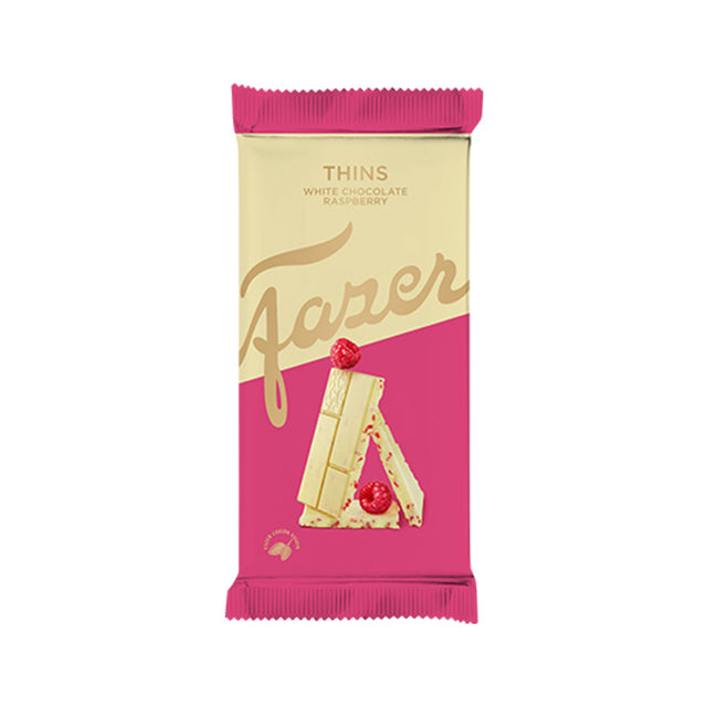 Karl Fazer Thins white chocolate with raspberry 95g