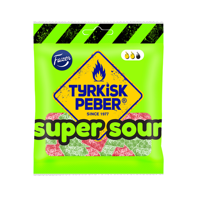 Tyrkisk Peber Super Sour candy bag 80g
