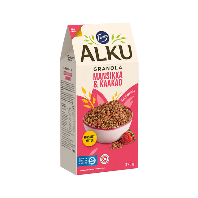 Fazer Alku Strawberry & cocoa granola 375 g