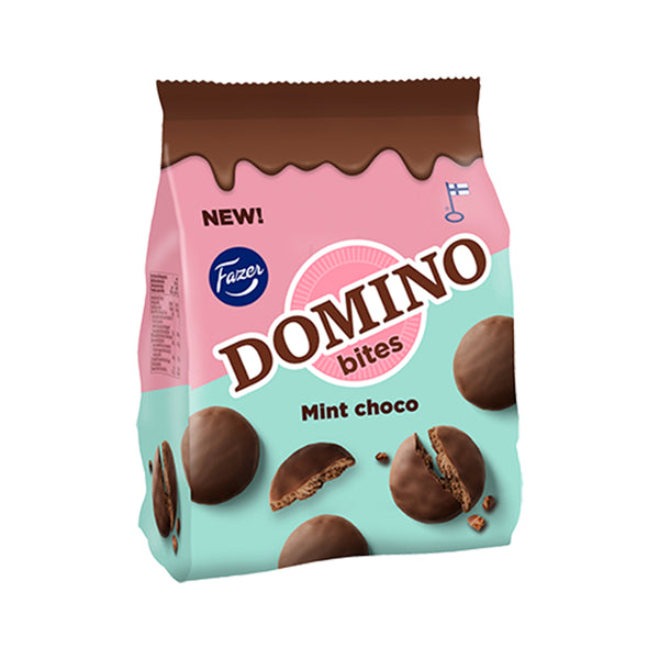 Domino Bites Mint Choco indulgent biscuit 185g - Fazer Store