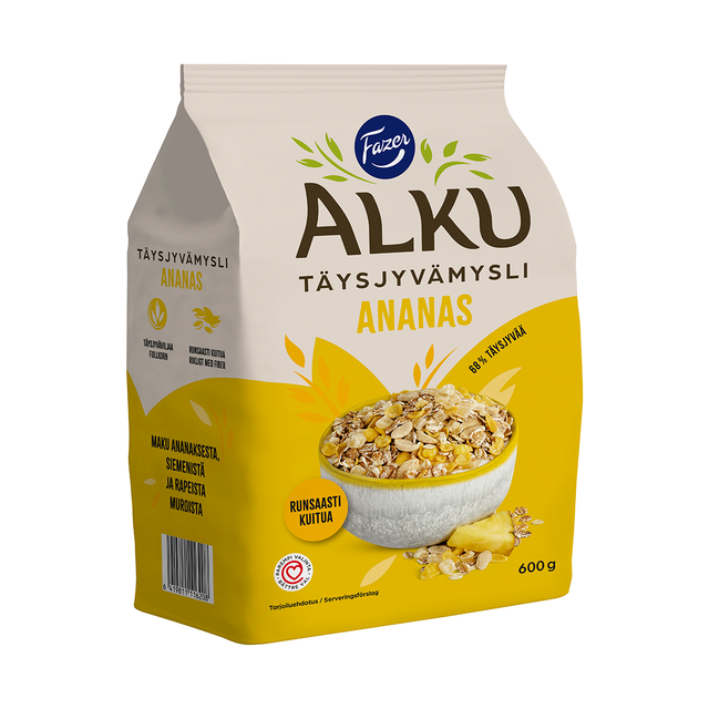 Fazer Alku Pineapple whole grain muesli 600 g