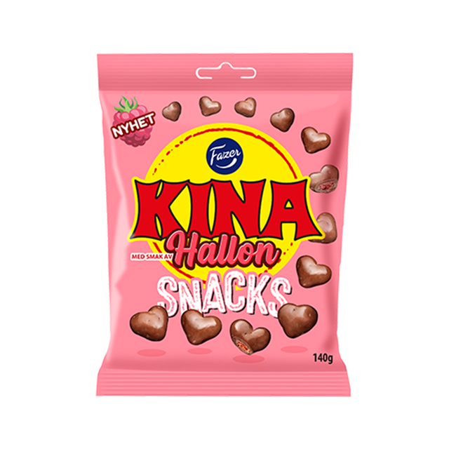 Kina Snacks with taste of raspberry candy bag 140g