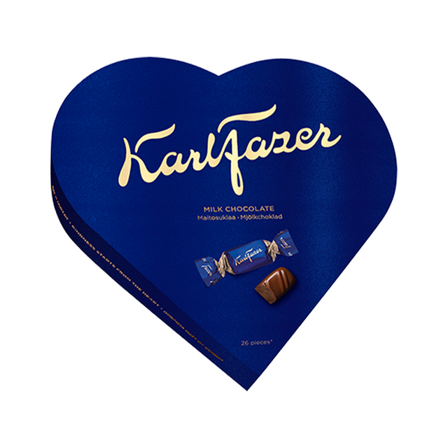 Karl Fazer 195 g  milk chocolate pralines in heart shaped box