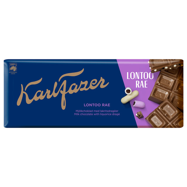 Karl Fazer Liquorice dragee chocolate tablet 180 g - Fazer Store