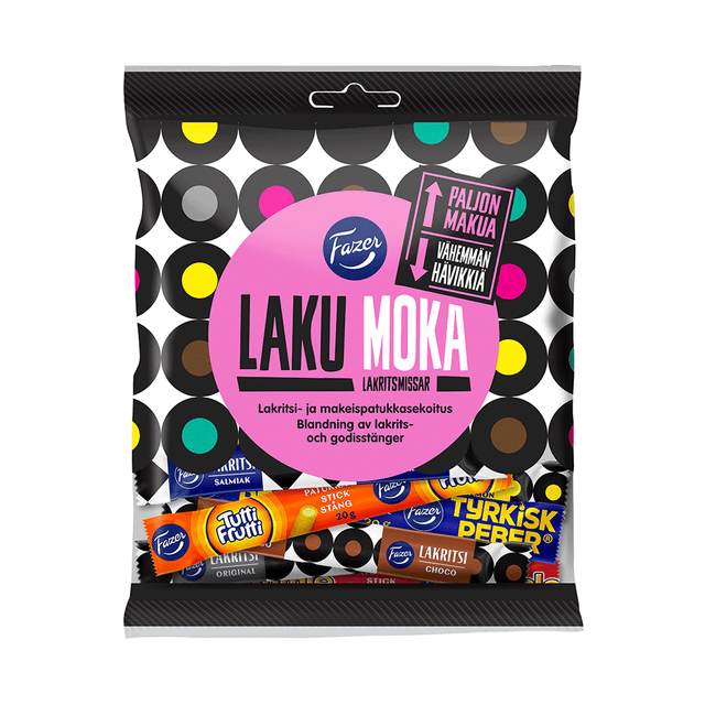 Laku Moka liquorice and candy stick mix 420g bag