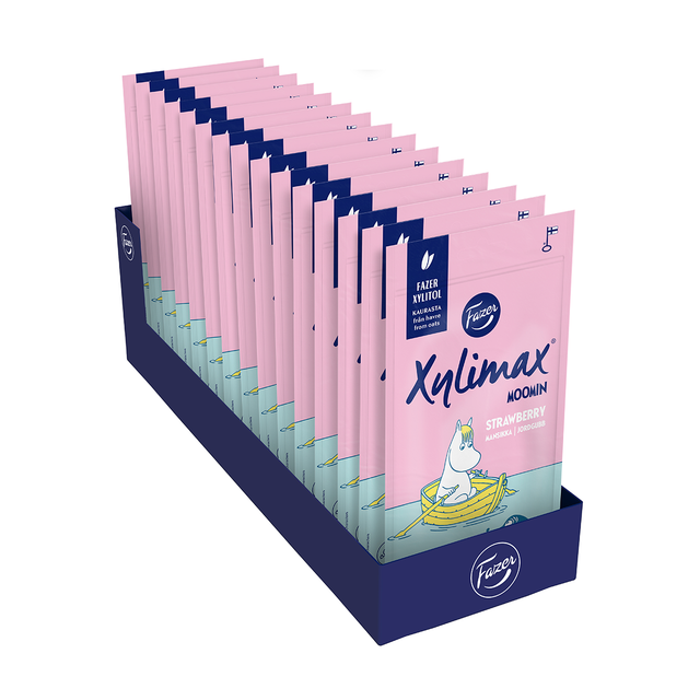 Xylimax Moomin strawberry chewing gum 38 g - Fazer Store