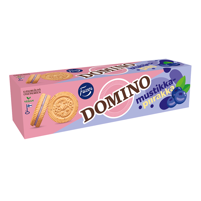 Domino Blueberry pie sandwich biscuit 175g - Fazer Store