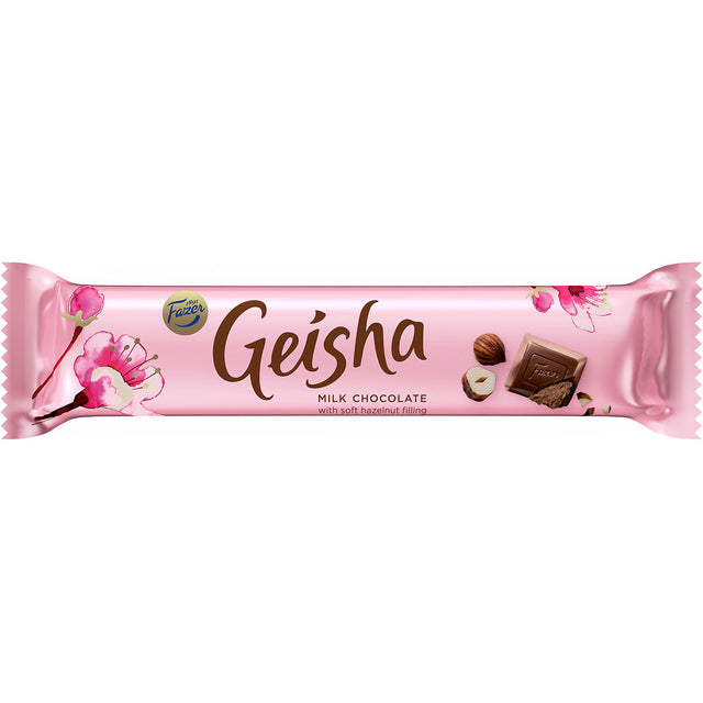 Geisha milk chocolate with soft hazelnut filling 37 g - Fazer Store EN