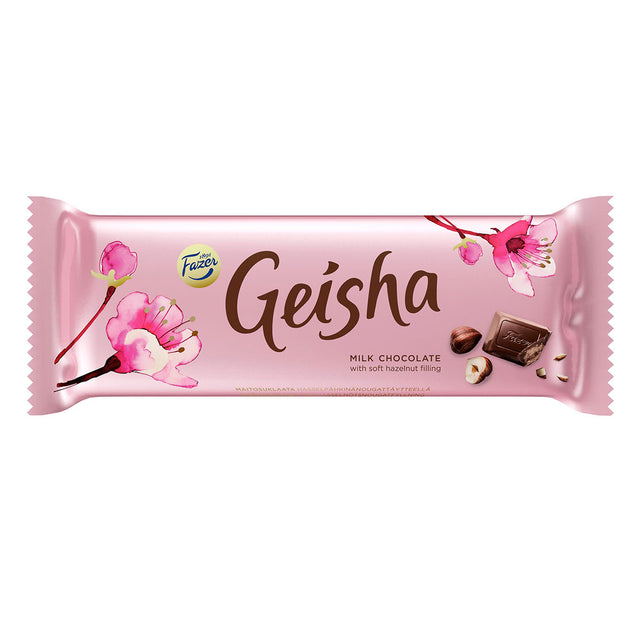 Geisha Milk chocolate with soft hazelnut filling 100 g - Fazer Store EN