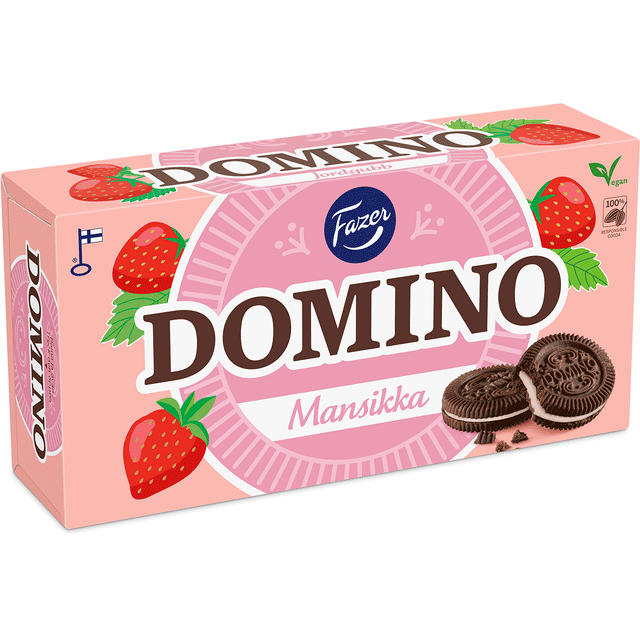 Domino Strawberry 350 g - Fazer Store