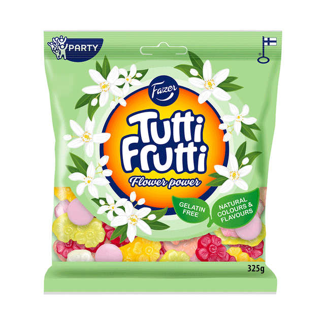 Tutti Frutti Flower Power candy bag 325g - Fazer Store