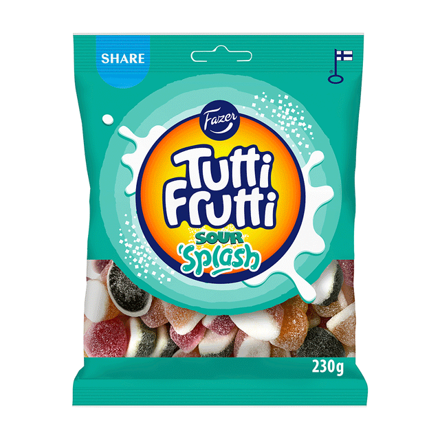Tutti Frutti Sour Splash Mix candy bag 230g - Fazer Store